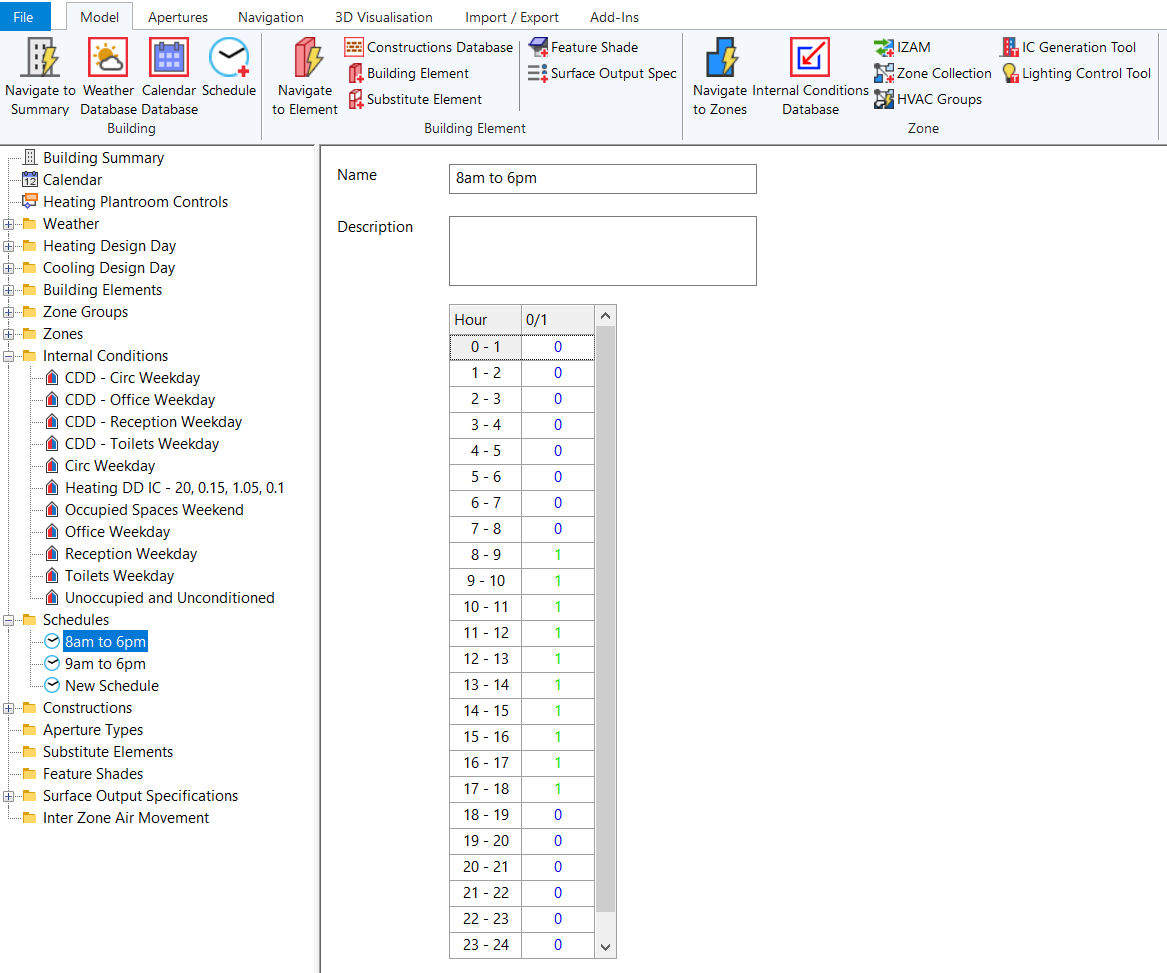 Schedules Tas Building Simulator 9.5.6 documentation